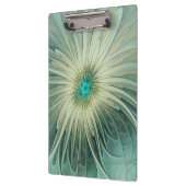 Abstrakt Sage Green Fantasy Blume Fraktal Kunst Klemmbrett (Links)