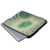 Abstrakt Sage Green Fantasy Blume Fraktal Kunst Laptopschutzhülle (Vorne Knopf)