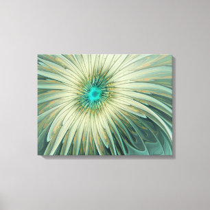 Abstrakt Sage Green Fantasy Blume Fraktal Kunst Leinwanddruck