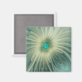 Abstrakt Sage Green Fantasy Blume Fraktal Kunst Magnet (Vorderseite/Rückseite)