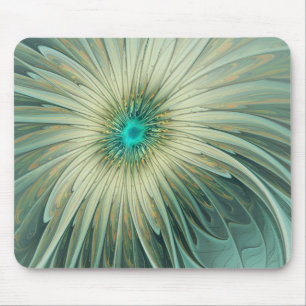 Abstrakt Sage Green Fantasy Blume Fraktal Kunst Mousepad