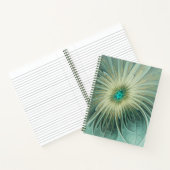 Abstrakt Sage Green Fantasy Blume Fraktal Kunst Notizblock (Innenseite)