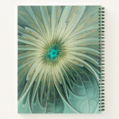 Abstrakt Sage Green Fantasy Blume Fraktal Kunst Notizblock (Rückseite)