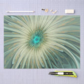 Abstrakt Sage Green Fantasy Blume Fraktal Kunst Seidenpapier (Handwerk)