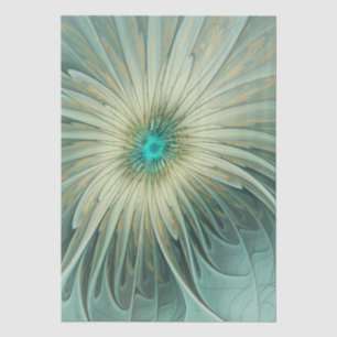 Abstrakt Sage Green Fantasy Blume Fraktal Kunst Seidenpapier