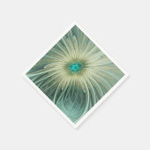 Abstrakt Sage Green Fantasy Blume Fraktal Kunst Serviette (Ecke)