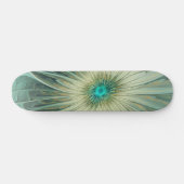 Abstrakt Sage Green Fantasy Blume Fraktal Kunst Skateboard (Horizontal)