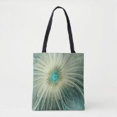 Abstrakt Sage Green Fantasy Blume Fraktal Kunst Tasche (Vorderseite)
