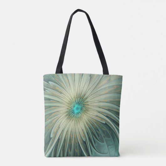 Abstrakt Sage Green Fantasy Blume Fraktal Kunst Tasche (Rückseite)
