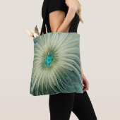 Abstrakt Sage Green Fantasy Blume Fraktal Kunst Tasche (Von Nahem)