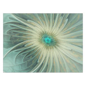Abstrakt Sage Green Fantasy Blume Fraktal Kunst Tischdecke (Vorderseite (Horizontal))