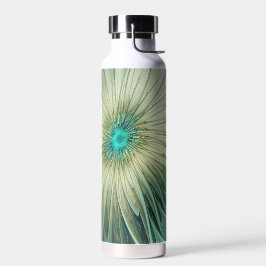 Abstrakt Sage Green Fantasy Blume Fraktal Kunst Trinkflasche