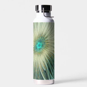 Abstrakt Sage Green Fantasy Blume Fraktal Kunst Trinkflasche