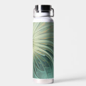 Abstrakt Sage Green Fantasy Blume Fraktal Kunst Trinkflasche (Rückseite)