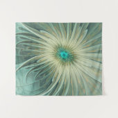 Abstrakt Sage Green Fantasy Blume Fraktal Kunst Wandteppich (Vorderseite (Horizontal))