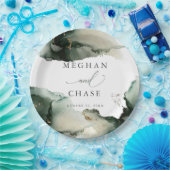 Abstrakt Sage Smaragdgrüne Farbe Pappteller (Party)