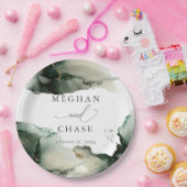 Abstrakt Sage Smaragdgrüne Farbe Pappteller (Party)