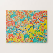 Abstrakt Sakura Spring Cherry Blossom Blumenbeere Puzzle (Horizontal)