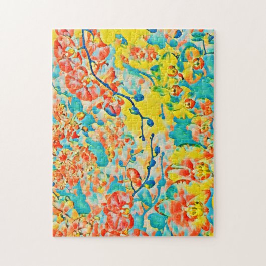 Abstrakt Sakura Spring Cherry Blossom Blumenbeere Puzzle (Vertikal)