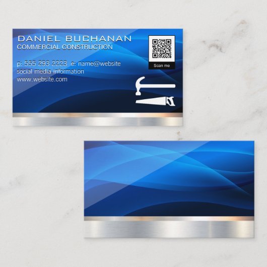 Abstrakt | Saw Hammer | QR Strichcode Visitenkarte (Vorne/Hinten)