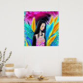 Abstrakt schöne, aber traurige asiatische Girl Col Poster (Küche)