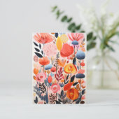 Abstrakt Schöne Blume Postkarte (Stehend Vorderseite)
