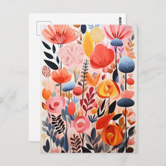 Abstrakt Schöne Blume Postkarte (Vorne/Hinten)