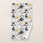 Abstrakt Schwarz-Gelb-Grau Nahtloses Muster Badhandtuch Set (Handtuch)