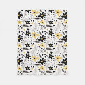 Abstrakt Schwarz-Gelb-Grau Nahtloses Muster Fleecedecke (Vorderseite)