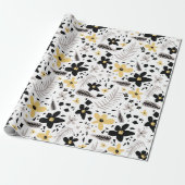 Abstrakt Schwarz-Gelb-Grau Nahtloses Muster Geschenkpapier (Ungerollt)