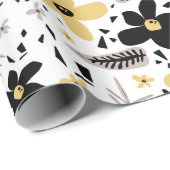 Abstrakt Schwarz-Gelb-Grau Nahtloses Muster Geschenkpapier (Rolleneckpunkt)