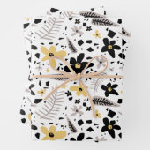 Abstrakt Schwarz-Gelb-Grau Nahtloses Muster Geschenkpapier Set (Beispiel)