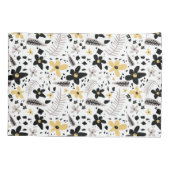 Abstrakt Schwarz-Gelb-Grau Nahtloses Muster Kissenbezug (Rückseite-Links)