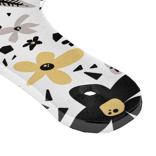 Abstrakt Schwarz-Gelb-Grau Nahtloses Muster Schneidebrett (Ecke)