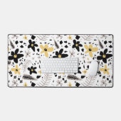 Abstrakt Schwarz-Gelb-Grau Nahtloses Muster Schreibtischunterlage (Tastatur & Maus)