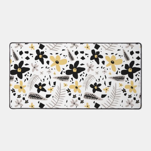 Abstrakt Schwarz-Gelb-Grau Nahtloses Muster Schreibtischunterlage (Vorderseite)