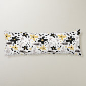 Abstrakt Schwarz-Gelb-Grau Nahtloses Muster Seitenschläferkissen (Rückseite)