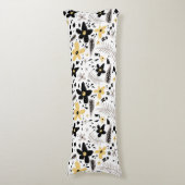 Abstrakt Schwarz-Gelb-Grau Nahtloses Muster Seitenschläferkissen (Vorderseite Vertikal)