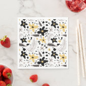 Abstrakt Schwarz-Gelb-Grau Nahtloses Muster Serviette (Beispiel)