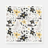 Abstrakt Schwarz-Gelb-Grau Nahtloses Muster Serviette (Vorderseite)