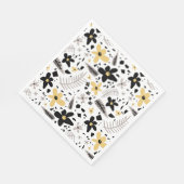 Abstrakt Schwarz-Gelb-Grau Nahtloses Muster Serviette (Ecke)