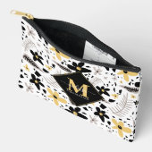 Abstrakt Schwarz-Gelb-Grau Nahtloses Muster Zubehörtasche (Offen)