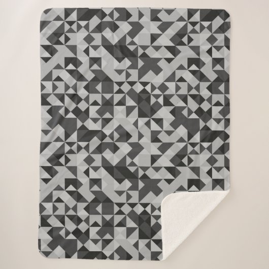 Abstrakt Schwarz-Grau-Geometrie-Mosaik Modernisch Sherpadecke (Vorderseite)