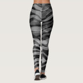 Abstrakt Schwarz, Grau, Silberne Leggings (Rückseite)