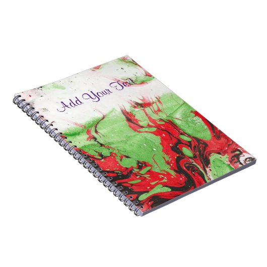 Abstrakt Schwarz-Grün-Weiße Vorlage Trendy Notizblock (Rechte Seite)