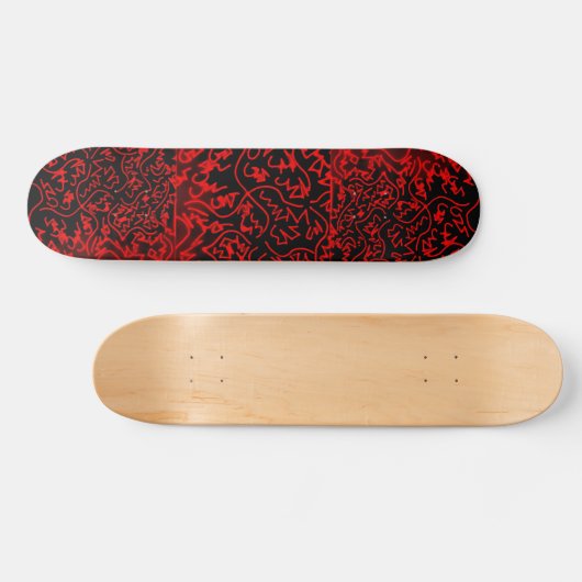 Abstrakt Schwarz/Rot Design #3 Skateboard (Horizontal)