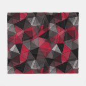 Abstrakt Schwarz, rot, grau geometrisch. Fleecedecke (Vorderseite (Horizontal))
