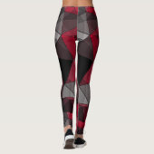 Abstrakt Schwarz, rot, grau geometrisch. Leggings (Rückseite)