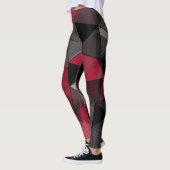 Abstrakt Schwarz, rot, grau geometrisch. Leggings (Links)