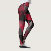 Abstrakt Schwarz, rot, grau geometrisch. Leggings (Rechts)
